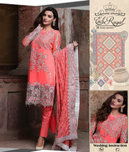 Load image into Gallery viewer, Embroyal super hit Code Available on Fine Quality 68/68 Linen with Emb Shafoon Dopatta