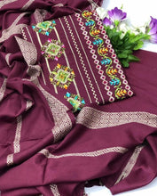 Load image into Gallery viewer, ✅AlhamdulillahNew collection ❤️❤️👆👆Stuff Sussi,, Cross Stitch ✅work shirt,,, Trouser,, Shawl ,,,